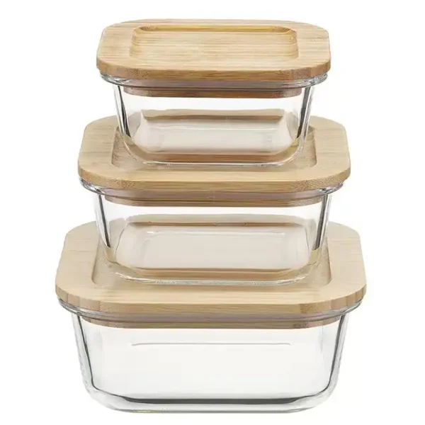 Glass Lunch Box with Bamboo Lid