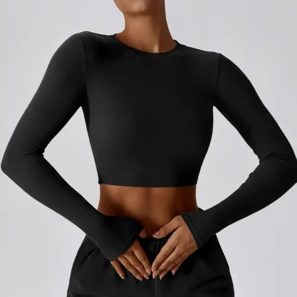 Long Sleeve Crop Top - Image 2