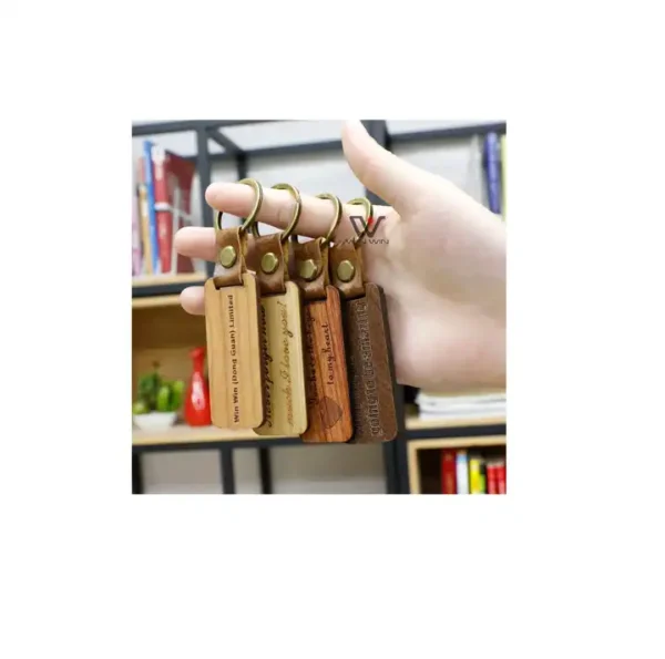 Bamboo Rectangle Keychain - Image 2