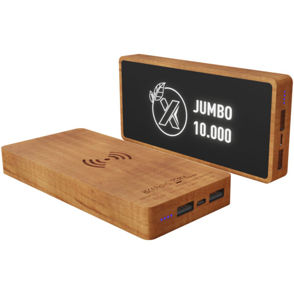 Bamboo Powerbank with Light-up Logo – 10000 mAh