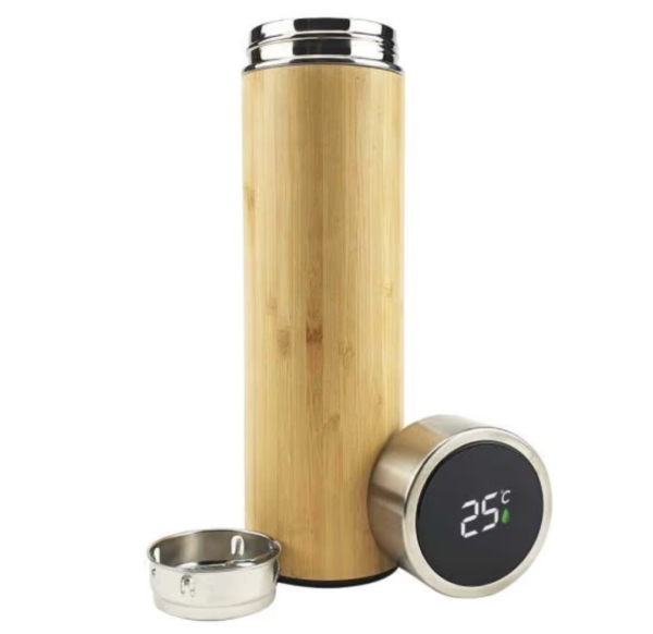 Bamboo Flask with Temperature Display