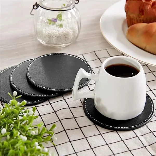 PU Leather Coasters – Set of 6 - Image 4